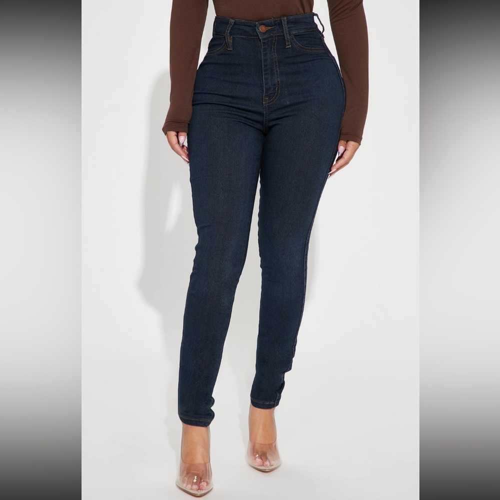FashionNova Classic High Waist Skinny Jeans - Dark Denim
